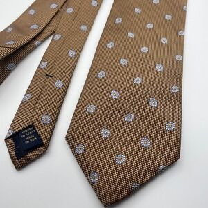 Brooks Brothers Makers Silk Tie Brown Blue Medallion Pattern WovenItaly Made USA